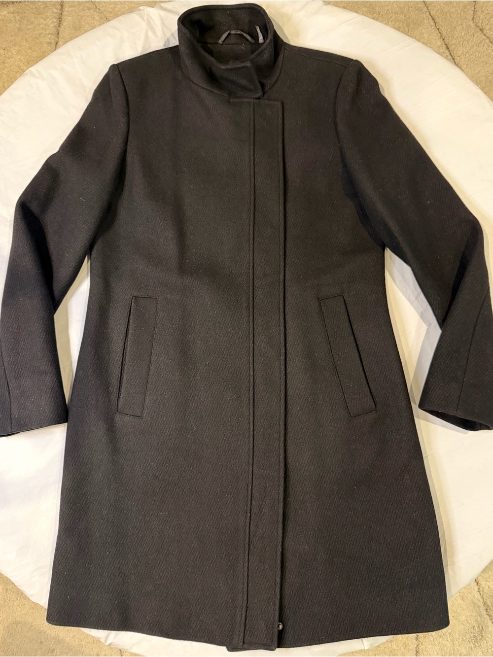 Marc New York Andrew Marc Women’s Black Wool Blend Funnel Neck Coat Size 8